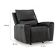 Larry Rocker Recliner Chair with Pillow Top Arms, Black Top Grain Leather