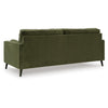 Pir Sofa with 2 Bolster Pillows, Tufted Back, Olive Green Velvet, 87"