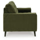 Pir Sofa with 2 Bolster Pillows, Tufted Back, Olive Green Velvet, 87"