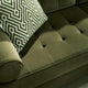 Pir Sofa with 2 Bolster Pillows, Tufted Back, Olive Green Velvet, 87"