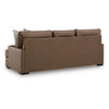 Vile Sofa with 4 Throw Pillows, Caramel Brown Faux Leather, 93"