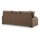 Vile Sofa with 4 Throw Pillows, Caramel Brown Faux Leather, 93"