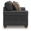 Cyrus Loveseat with 2 Throw Pillows, Granite Gray Faux Leather, 68"