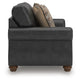 Cyrus Loveseat with 2 Throw Pillows, Granite Gray Faux Leather, 68"