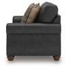Cyrus Loveseat with 2 Throw Pillows, Granite Gray Faux Leather, 68"