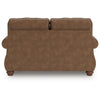 Cyrus Loveseat with 2 Throw Pillows, Earthy Brown Faux Leather, 68"