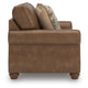 Cyrus Loveseat with 2 Throw Pillows, Earthy Brown Faux Leather, 68"
