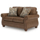 Cyrus Loveseat with 2 Throw Pillows, Earthy Brown Faux Leather, 68"