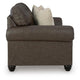 Fecy Loveseat with 2 Throw Pillows, Umber Brown Faux Leather, 72"