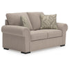 Mecy Loveseat with 2 Pillows, Roll Arms, Heather Gray Chenille, 75"