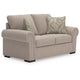 Mecy Loveseat with 2 Pillows, Roll Arms, Heather Gray Chenille, 75"