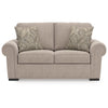Mecy Loveseat with 2 Pillows, Roll Arms, Heather Gray Chenille, 75"