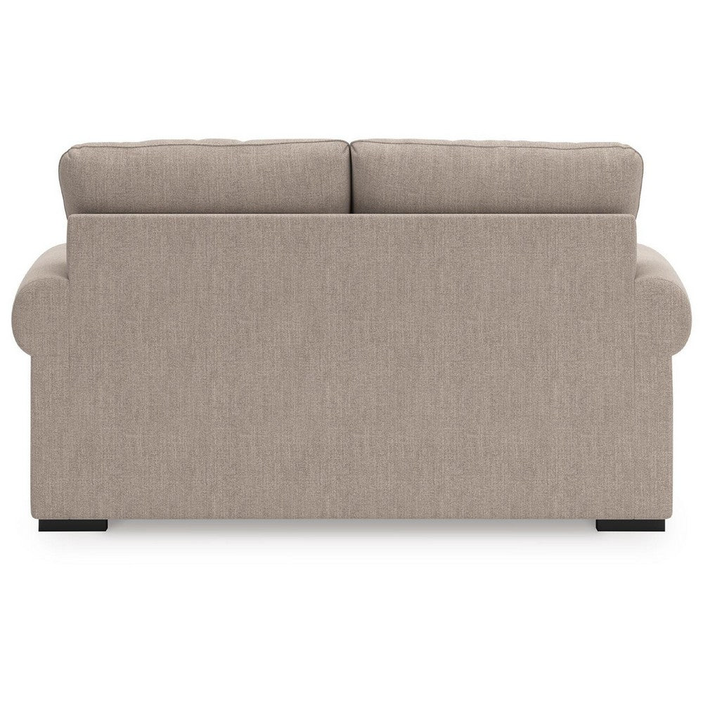 Mecy Loveseat with 2 Pillows, Roll Arms, Heather Gray Chenille, 75"