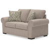 Mecy Loveseat with 2 Pillows, Roll Arms, Heather Gray Chenille, 75"