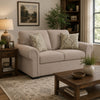 Mecy Loveseat with 2 Pillows, Roll Arms, Heather Gray Chenille, 75"