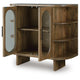 Nisa Accent Cabinet, 2 Glass Doors, Capsule Shelves, 40" Light Brown