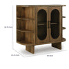 Nisa Accent Cabinet, 2 Glass Doors, Capsule Shelves, 40" Light Brown