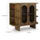 Nisa Accent Cabinet, 2 Glass Doors, Capsule Shelves, 40" Light Brown