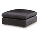 Emy Oversized Accent Ottoman | Black Top Grain Leather | 42"