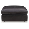 Emy Oversized Accent Ottoman | Black Top Grain Leather | 42"