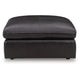 Emy Oversized Accent Ottoman | Black Top Grain Leather | 42"