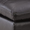 Emy Oversized Accent Ottoman | Black Top Grain Leather | 42"