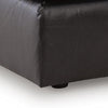 Emy Oversized Accent Ottoman | Black Top Grain Leather | 42"