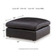 Emy Oversized Accent Ottoman | Black Top Grain Leather | 42"