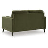 Pir Loveseat with 2 Bolster Pillows, Tufted Back, Olive Green Velvet, 61"