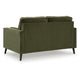 Pir Loveseat with 2 Bolster Pillows, Tufted Back, Olive Green Velvet, 61"