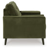 Pir Loveseat with 2 Bolster Pillows, Tufted Back, Olive Green Velvet, 61"