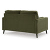 Pir Loveseat with 2 Bolster Pillows, Tufted Back, Olive Green Velvet, 61"