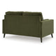 Pir Loveseat with 2 Bolster Pillows, Tufted Back, Olive Green Velvet, 61"