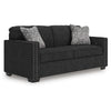 Jez Sofa, 2 Pillows, LED Lights, Coal Black Polyester, 83"