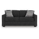 Jez Sofa, 2 Pillows, LED Lights, Coal Black Polyester, 83"