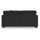 Jez Sofa, 2 Pillows, LED Lights, Coal Black Polyester, 83"