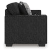 Jez Sofa, 2 Pillows, LED Lights, Coal Black Polyester, 83"