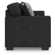 Jez Sofa, 2 Pillows, LED Lights, Coal Black Polyester, 83"