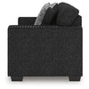 Jez Sofa, 2 Pillows, LED Lights, Coal Black Polyester, 83"