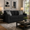 Jez Sofa, 2 Pillows, LED Lights, Coal Black Polyester, 83"