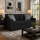 Jez Sofa, 2 Pillows, LED Lights, Coal Black Polyester, 83"