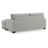 Gesi Sofa with L Arm Chaise, 2 Pillows, Light Gray Upholstery, 85"
