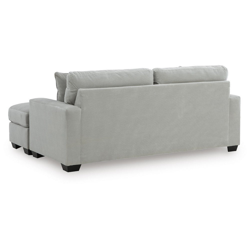 Gesi Sofa with L Arm Chaise, 2 Pillows, Light Gray Upholstery, 85"