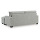 Gesi Sofa with L Arm Chaise, 2 Pillows, Light Gray Upholstery, 85"