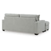 Gesi Sofa with L Arm Chaise, 2 Pillows, Light Gray Upholstery, 85"