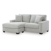 Gesi Sofa with L Arm Chaise, 2 Pillows, Light Gray Upholstery, 85"