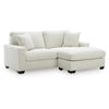 Gesi Sofa with L Arm Chaise, 2 Pillows, Plush Ivory Upholstery, 85"