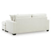 Gesi Sofa with L Arm Chaise, 2 Pillows, Plush Ivory Upholstery, 85"