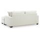 Gesi Sofa with L Arm Chaise, 2 Pillows, Plush Ivory Upholstery, 85"