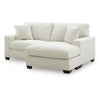 Gesi Sofa with L Arm Chaise, 2 Pillows, Plush Ivory Upholstery, 85"